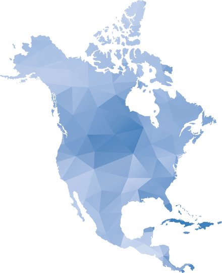 Interactive North America map highlighting agent locations to help you find the agent nearest to you
